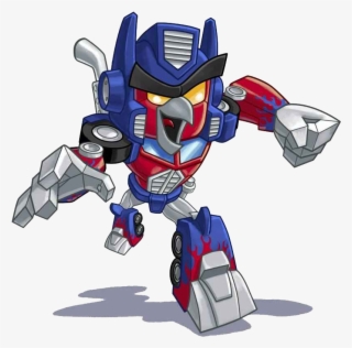 Image Optimus Prime Red Running Transpa Png Angry Birds - Transformers Angry Birds Optimus Prime #9685691