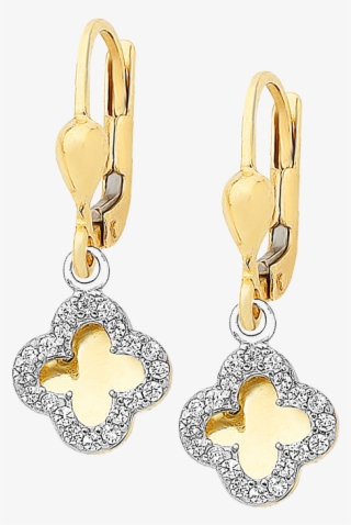 9ct Yellow Gold Four Leaf Clover Earrings - Earrings #9689363