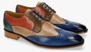 Derby Shoes Jeff 14 Electric Blue Rose Mid Brown Red - Shoe #9692505