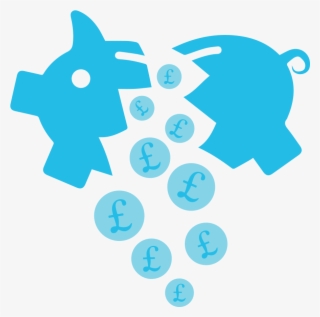 Broken Piggy Bank Png - Broken Piggy Bank Blue #9695327