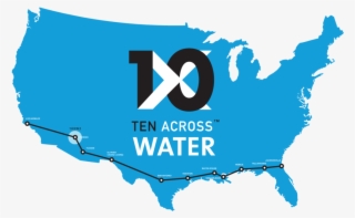 10x Water Map - Usa Country Outline #9695744