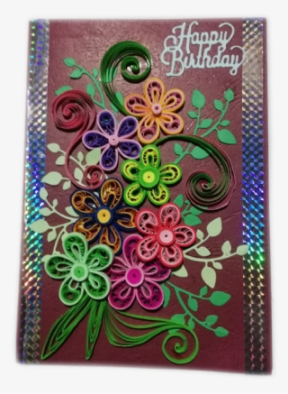 Greeting Card Flower Bunch With Light Brown Background - Floral Design #9699219