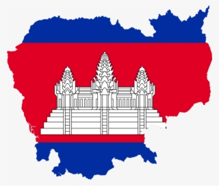 Cambodia Map With Flag #9699498