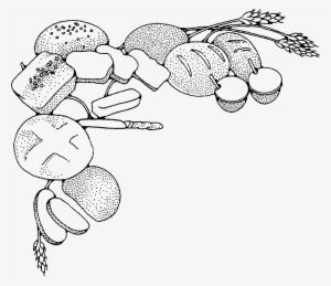 Baked Goods Clipart Border - Food Border Clipart Black And White #970012