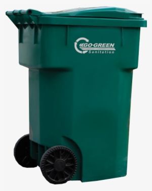 Go Green Sanitation Residential - Green Plastic Trash Can #970359 Go Green Sanitation Residential - Green Plastic Trash Can #970359