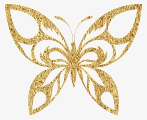Gold Tiled Tribal Butterfly Silhouette Variation 2 - Pink And Gold Butterflies #971566