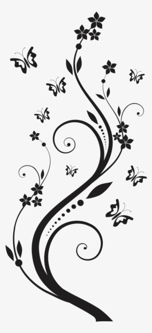 Rodeada De Borboletas - Wall Flowers And Butterflies Paint #971746