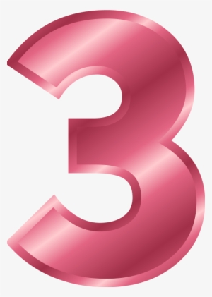Clipart Numbers Watercolor - Number 3 Color Pink #972603