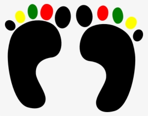 Footprints With Multi Colored Toes Svg Clip Arts 600 #972880