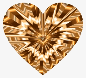 Starburst Heart 9 Jpg Black And White Library - Brown And Gold Heart Png #974170