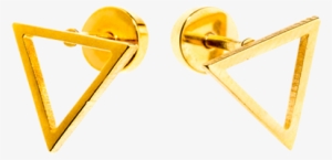 Gold Triangle Screw Backs - Earrings #974350