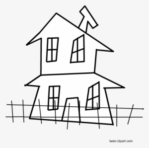 Black And White Haunted House Clipart Free - Clip Art #974830