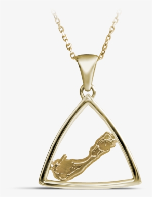 Bermuda Triangle Map In Yellow Gold - Pendant #974946