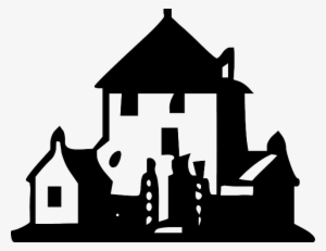Building, House, Outline, Houses, Dark, Estate, Real - House Clip Art Black #975202