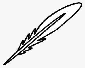 Black And White Feather Clip Art - Feather Pen Clipart Transparent #976015