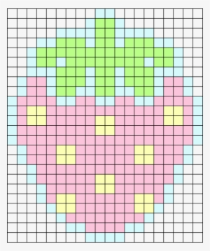 Kawaii Strawberry Necklace Charm Perler Bead Pattern - Bead #976636