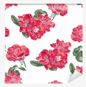 Seamless Pattern With Vintage Roses Wall Mural • Pixers® - Pattern #978073