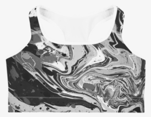 B&w Marble Sports Bra - Sports #978145