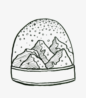 Snow Globe And Mountains - Sketch #978666