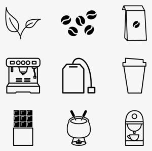 Linear Coffee Shop Elements - Coffee Icons Free Vector #978960