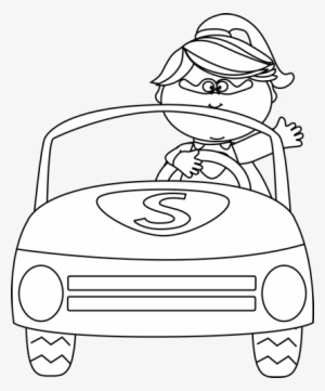 Car Clipart Superhero - Superhero Driving Car Clip Art #979599