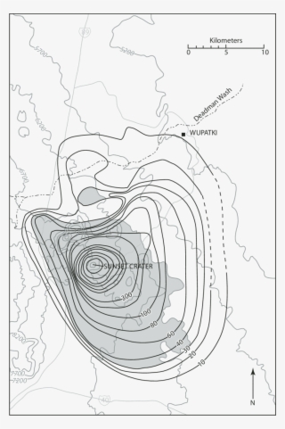 Jpg Library Download Crater Drawing - Topographic Map Of Sunset Crater #9700763