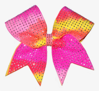 Pink And Yellow Tie Dye Cheer Bow - Polka Dot #9705187