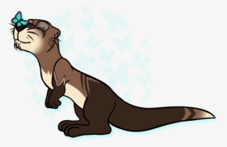 The Otter And The Butterfly - Otter Paint Png #9705256