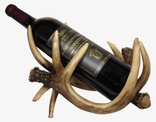 Photo Of Antler Wine Bottle Holder With Wine - Wine Bottle #9706345