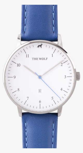 Arctic Blue - Blue Leather Watch White Face #9709158