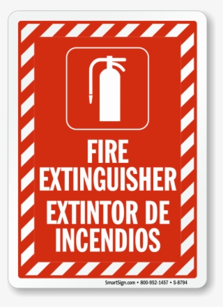 Bilingual Fire Extinguisher Sign - Fire Extinguisher Safety In Spanish #9711742