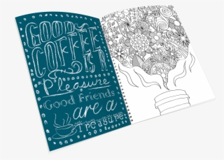 Open Spiral-bound Coloring Journal With A Coffee Cup - Sketch #9711777