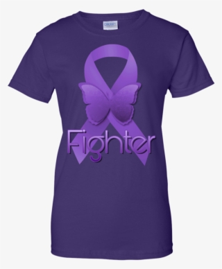 Purple Awareness Ribbon Fighter Purple Ribbon T Shirt - T-shirt #9712655