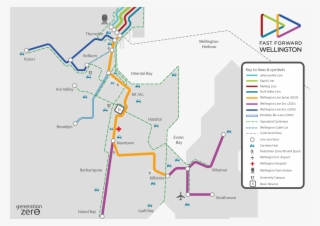 Fast Forward Wellington Map - Wellington Airport Flyer Bus Route #9713280