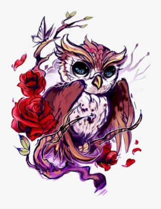 Flash Owl Artist Rose Tattoo Hd Image Free Png Clipart - Owl Flash Art Tattoo #9714389