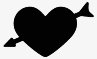 Heart With Arrow Silhouette #9717563