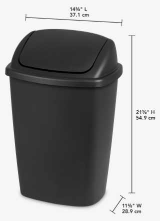Png Library Sterilite Gal L Swingtop Wastebasket Black - Plastic #9717889