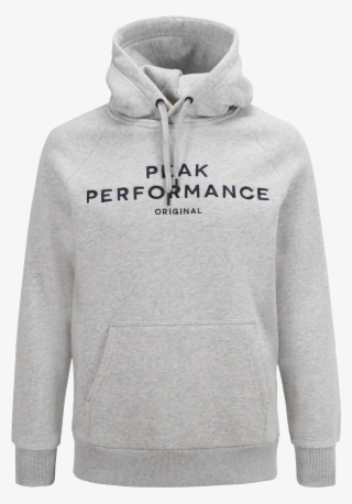 Men's Logo Hood Med Grey Mel - Peak Performance Huppari Miehet #9720158