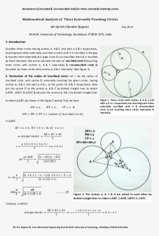 Pdf - Three Circles With Equal Radius Touches Each Other #9721348
