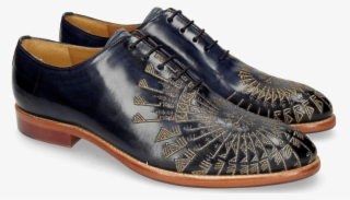 Oxford Shoes Kane 21 Navy Embrodery Gold - Leather #9726296