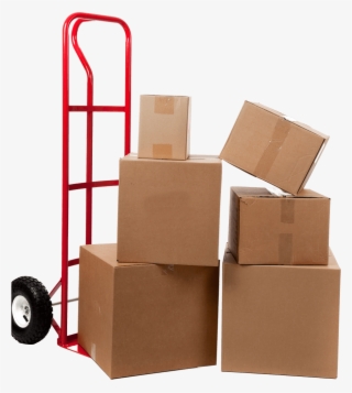 Push Cart With Boxes - Moving Helpers #9728906