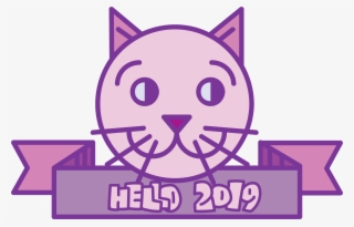 Hello 2019 Cute Vector Cat Head صورة متجهة #9729278