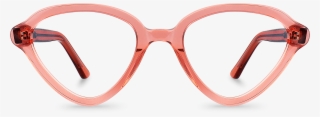 Front View Of Spade Oval Glasses Made From Pink Metal - Plastic #9729814
