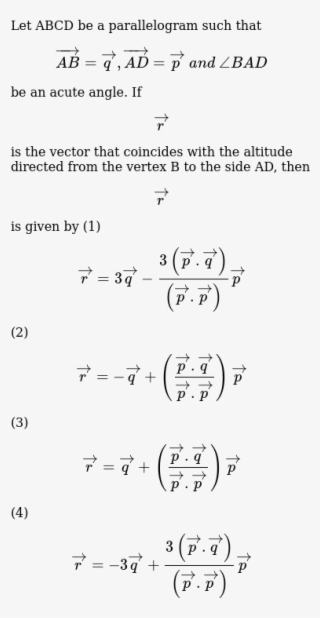 Let Abcd Be A Parallelogram Such That →ab=→q,→ad=→pand∠bad - Handwriting #9729866