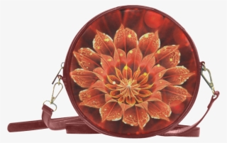 Red Dahlia Fractal Flower With Beautiful Bokeh Round - Miraculous Ladybug Marinette's Purse #9735297