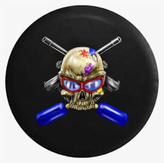 Paintball Skull Guns Jeep Camper Spare Tire Cover Custom - Skull #9738123