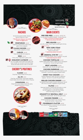 Nachos - Ribs - Chicken - Steak - Fish - Spaghetti - Don Cherry's Sydney Menu #9739418