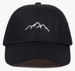 A Black Baseball Cap That Shows A Mountain Range On - Baseball Cap #9739772