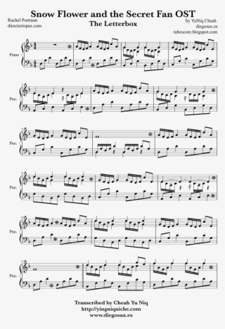 1 Music Score Snow Flow And The Secret Fun Sheet Music - Snow Flower And The Secret Fan Piano Sheet Music #9744055