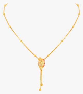 Urbane Stylish Floral Studded Gold Necklace - Necklace #9746783